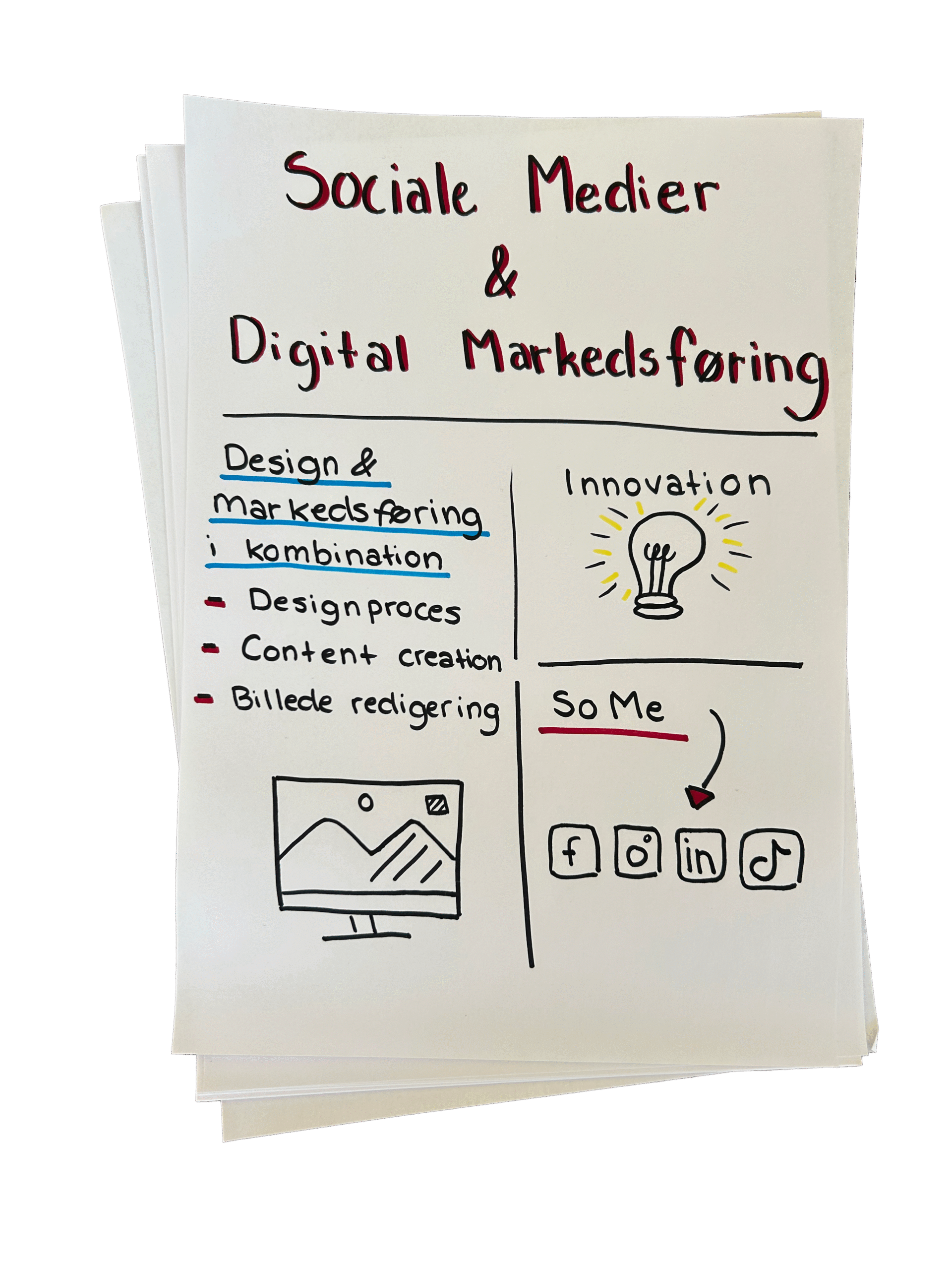 Håndskrevne noter til digital markedsføring på Sociale medier