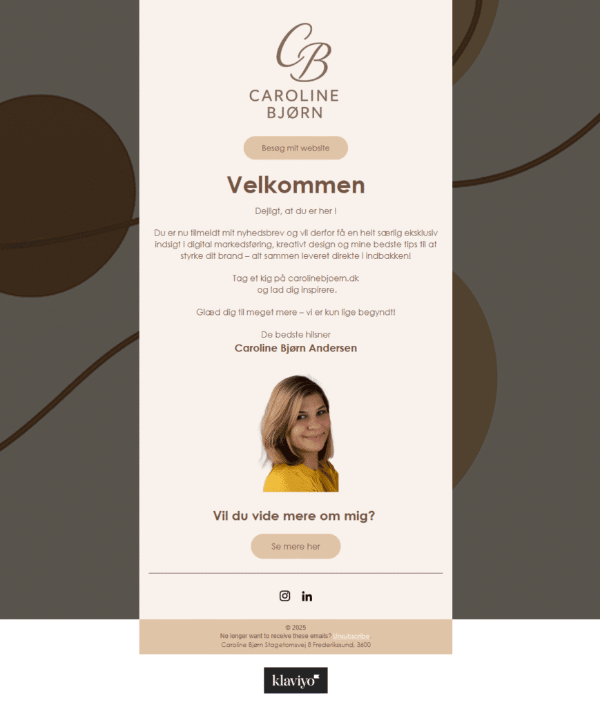 Velkomst nyhedsbrev email marketing